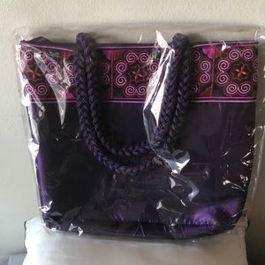 Handbag/Embroidered Fabric & Plaited